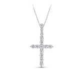 1.00ct TW Lab Grown Diamond Cross Pendant with Chain in 9ct White Gold