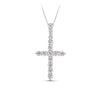 2.00ct TW Lab-Grown Diamond Cross Pendant with Chain in 9ct White Gold