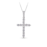 2.00ct TW Lab Grown Diamond Cross Pendant with Chain in 9ct White Gold