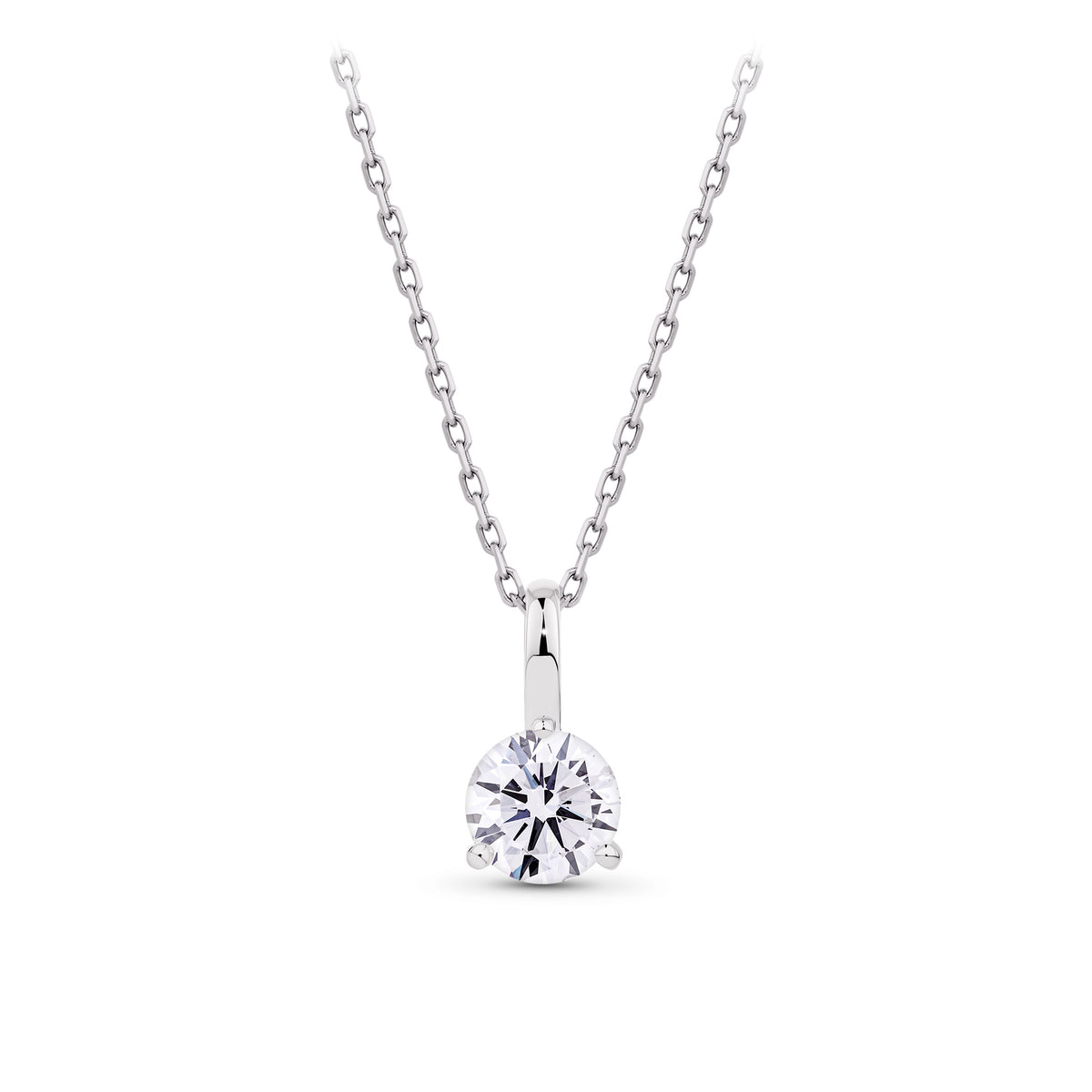 0.50ct TW Lab Grown Diamond Solitaire Pendant with Chain in 18ct White Gold