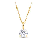 1.00ct TW Lab-Grown Diamond Solitaire Pendant with Chain in 18ct Yellow Gold