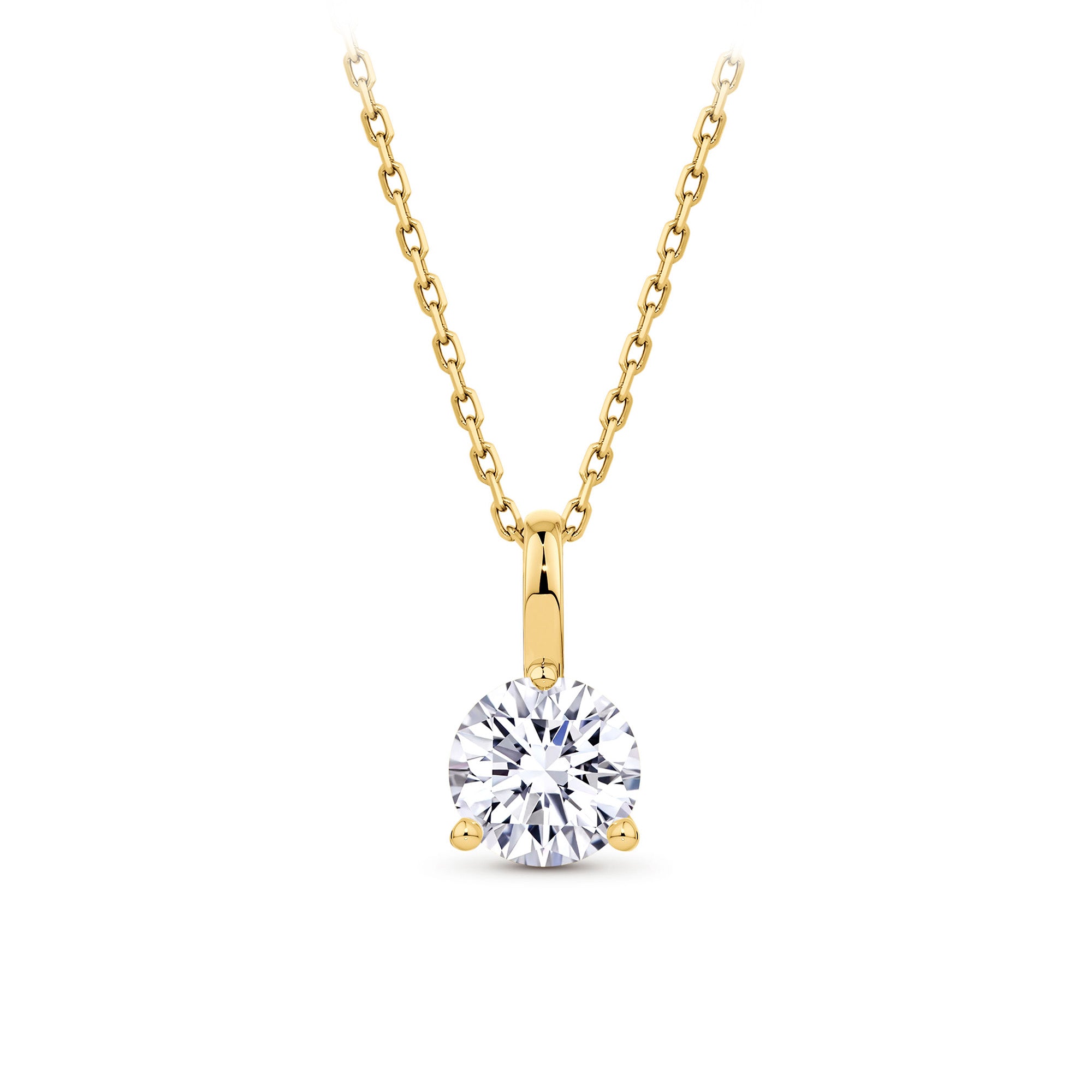 1.00ct TW Lab-Grown Diamond Solitaire Pendant with Chain in 18ct Yellow Gold