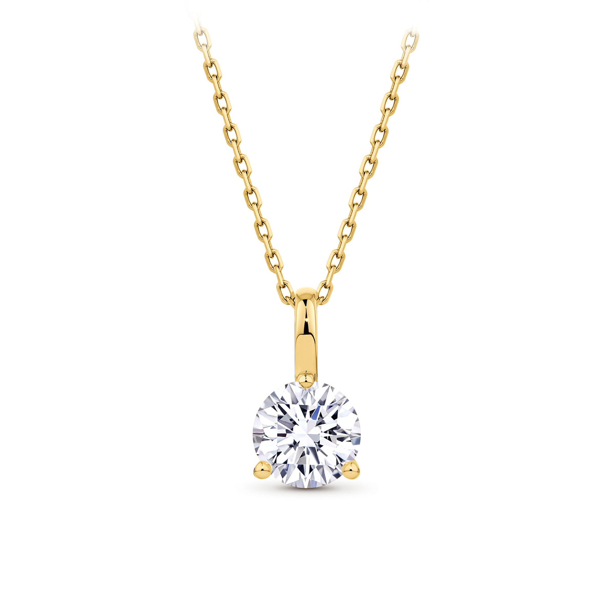 1.00ct TW Lab Grown Diamond Solitaire Pendant with Chain in 18ct Yellow Gold