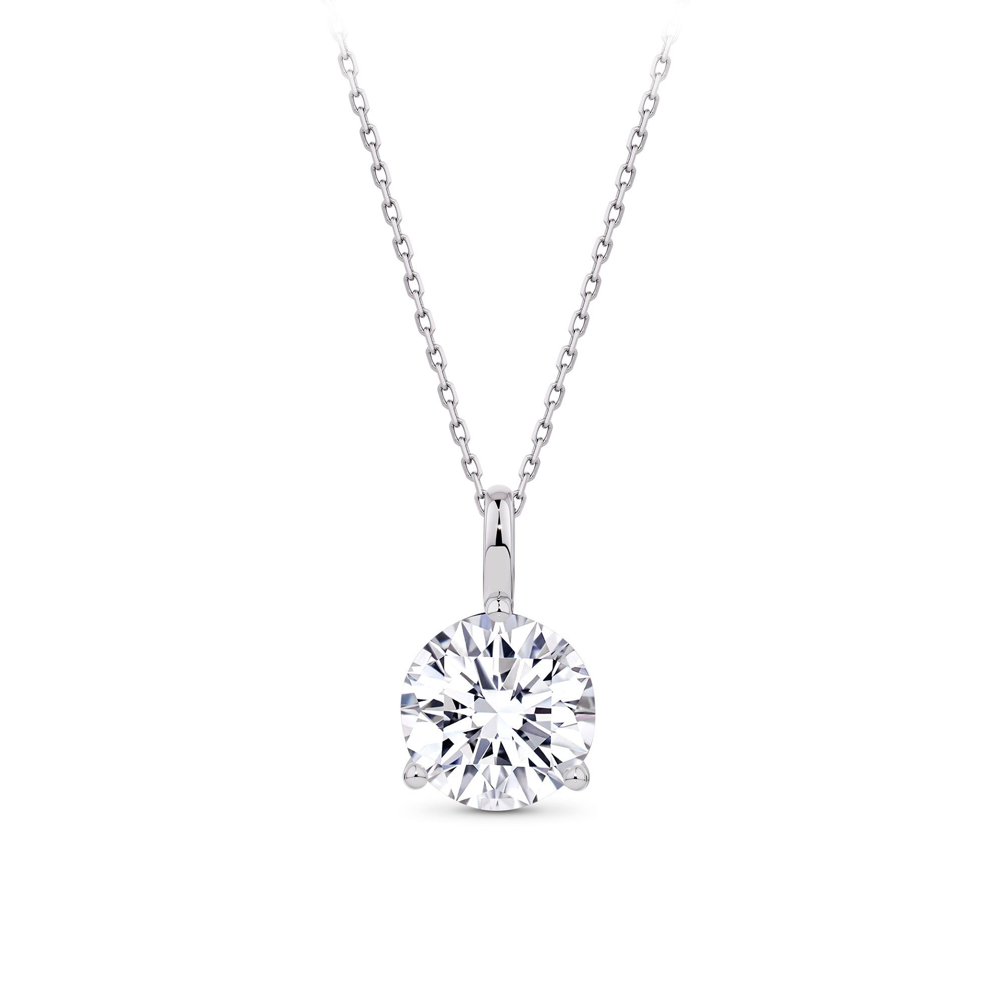 2.00ct TW Lab-Grown Diamond Solitaire Pendant with Chain in 18ct White Gold