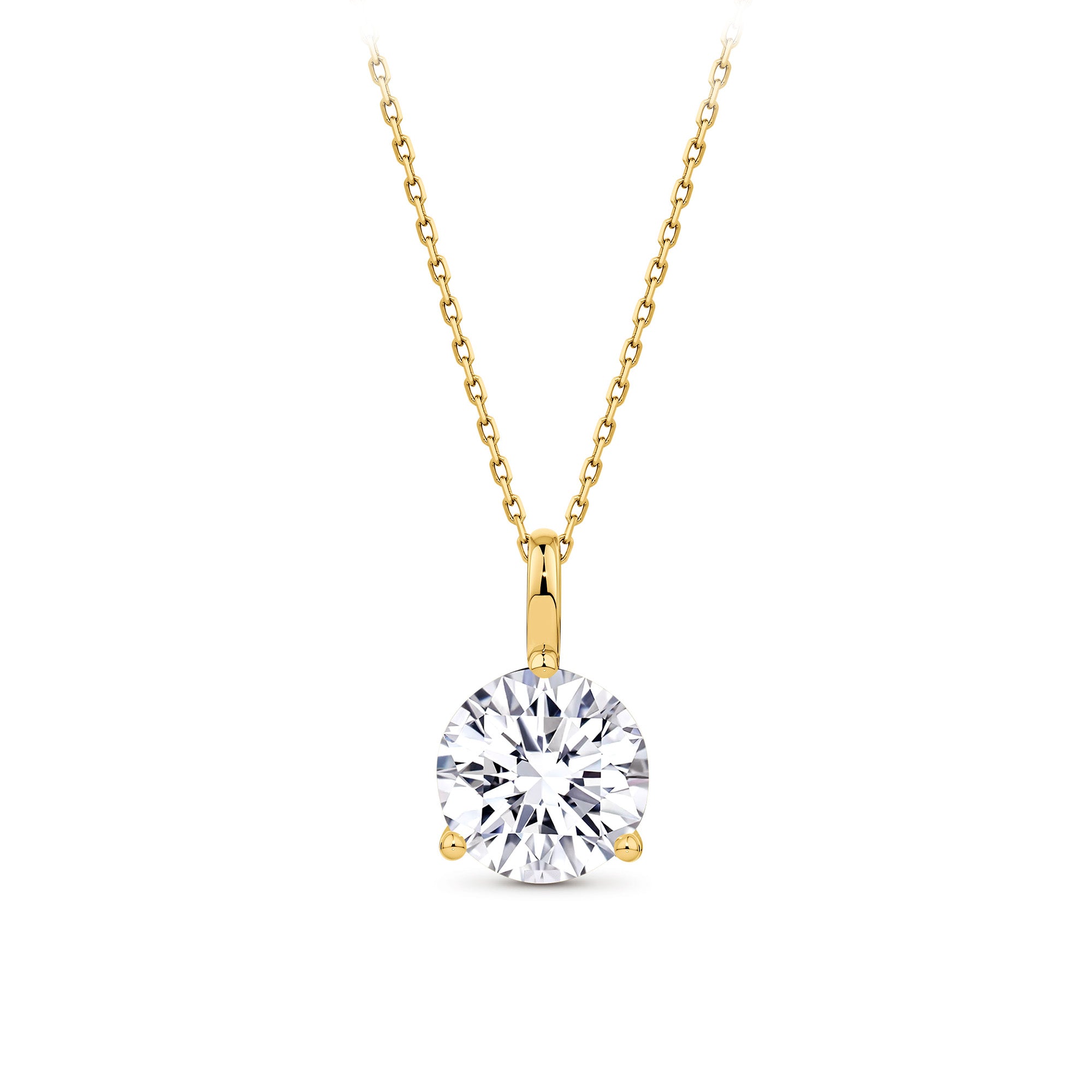 2.00ct TW Lab-Grown Diamond Solitaire Pendant with Chain in 18ct Yellow Gold
