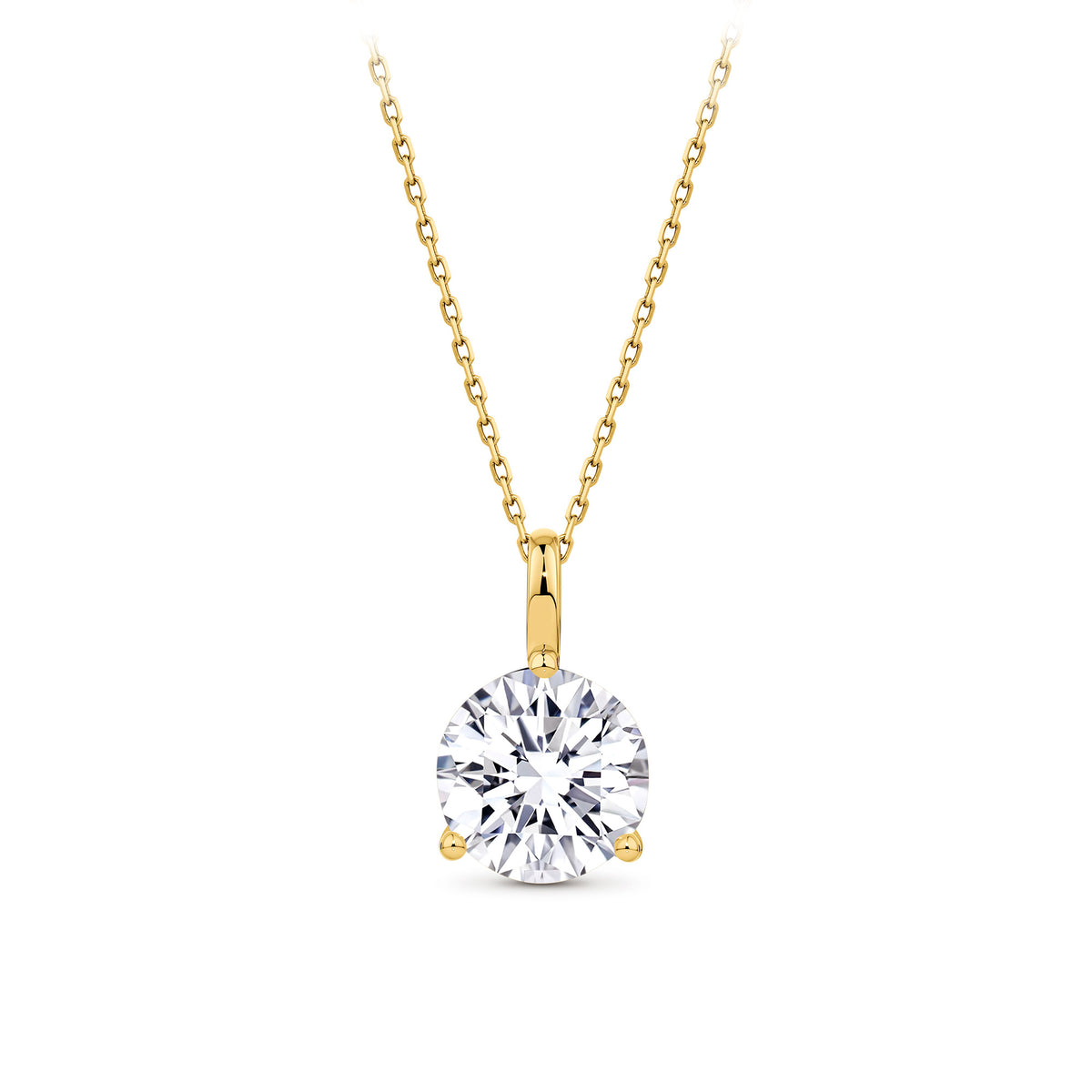 2.00ct TW Lab Grown Diamond Solitaire Pendant with Chain in 18ct Yellow Gold