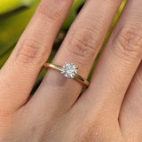 Everlasting 0.75ct TW Round Brilliant Lab-Grown Diamond Solitaire Engagement Ring in 18ct Yellow and White Gold