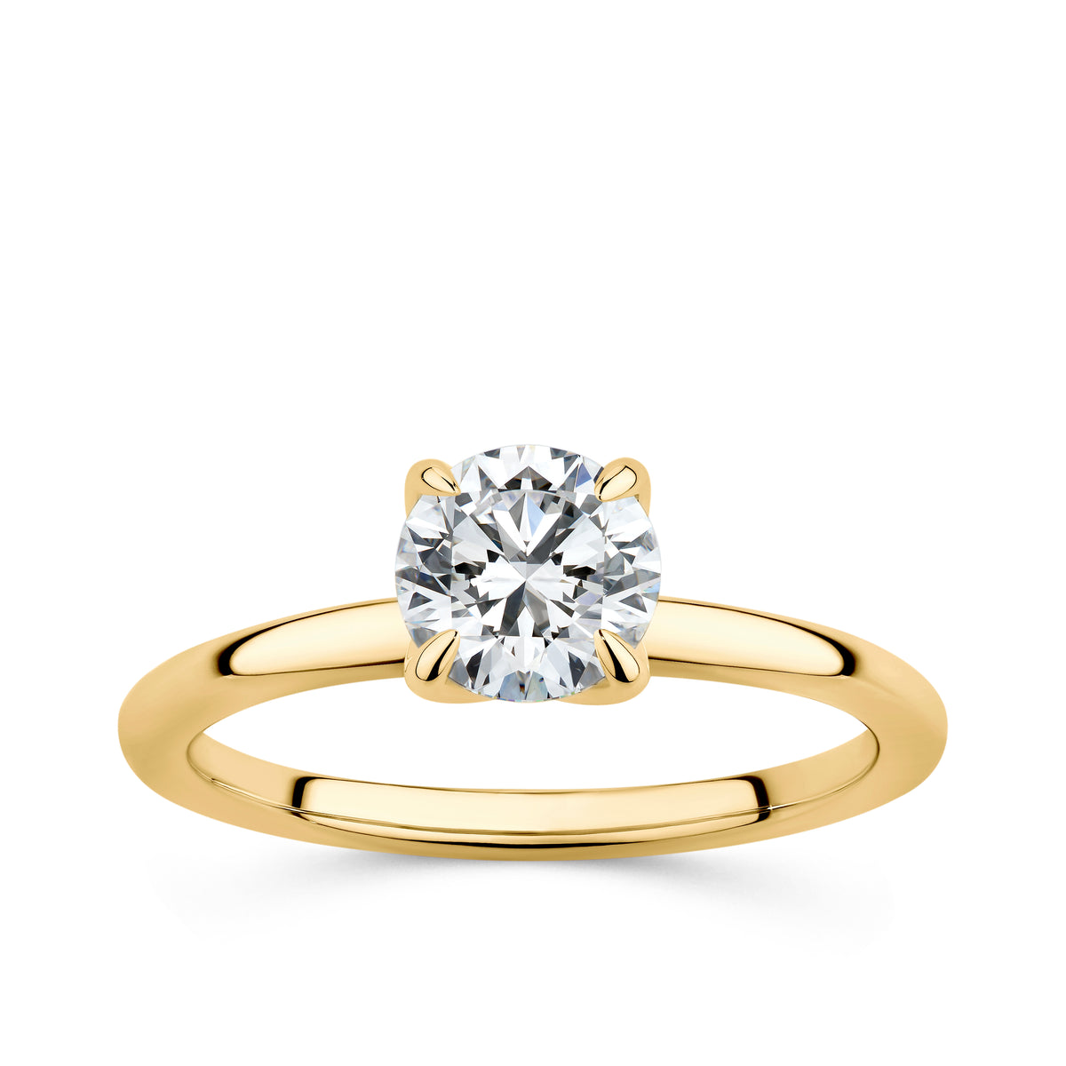 1.00ct Solitaire Round Brilliant-Cut GIA-Certified Lab Grown Diamond Engagement Ring in 18ct Yellow Gold
