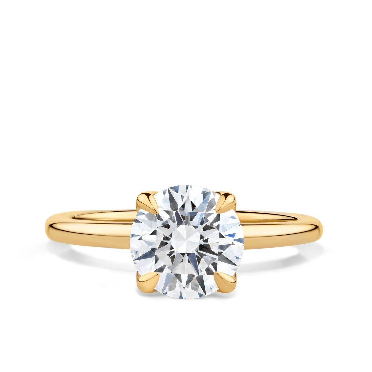 2.00ct Solitaire Round Brilliant-Cut GIA-Certified Lab Grown Diamond Engagement Ring in 18ct Yellow Gold