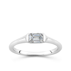 0.50ct Emerald-Cut Lab Grown Diamond Ring in 9ct White Gold