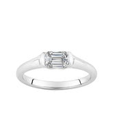 0.75ct Emerald-Cut Lab Grown Diamond Ring in 9ct White Gold