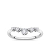 Front-on view of the Wallace Bishop 0.40 TDW Round Lab-Grown Diamond Ring in Sterling Silver, reference LGRG040SSO, on a smooth polished band. The ring features nine claw-set round lab-grown diamonds arranged in a chevron V shape, with the largest diamond at the centre.