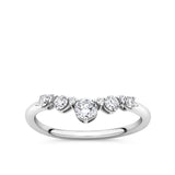 Front-on view of the Wallace Bishop 0.40 TDW Round Lab-Grown Diamond Ring in Sterling Silver, reference LGRG040SSO, on a smooth polished band. The ring features nine claw-set round lab-grown diamonds arranged in a chevron V shape, with the largest diamond at the centre.