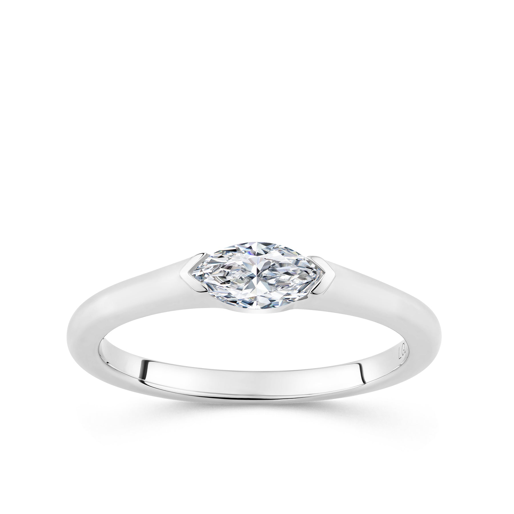 0.40ct Marquise-Cut Lab Grown Diamond Ring in 9ct White Gold
