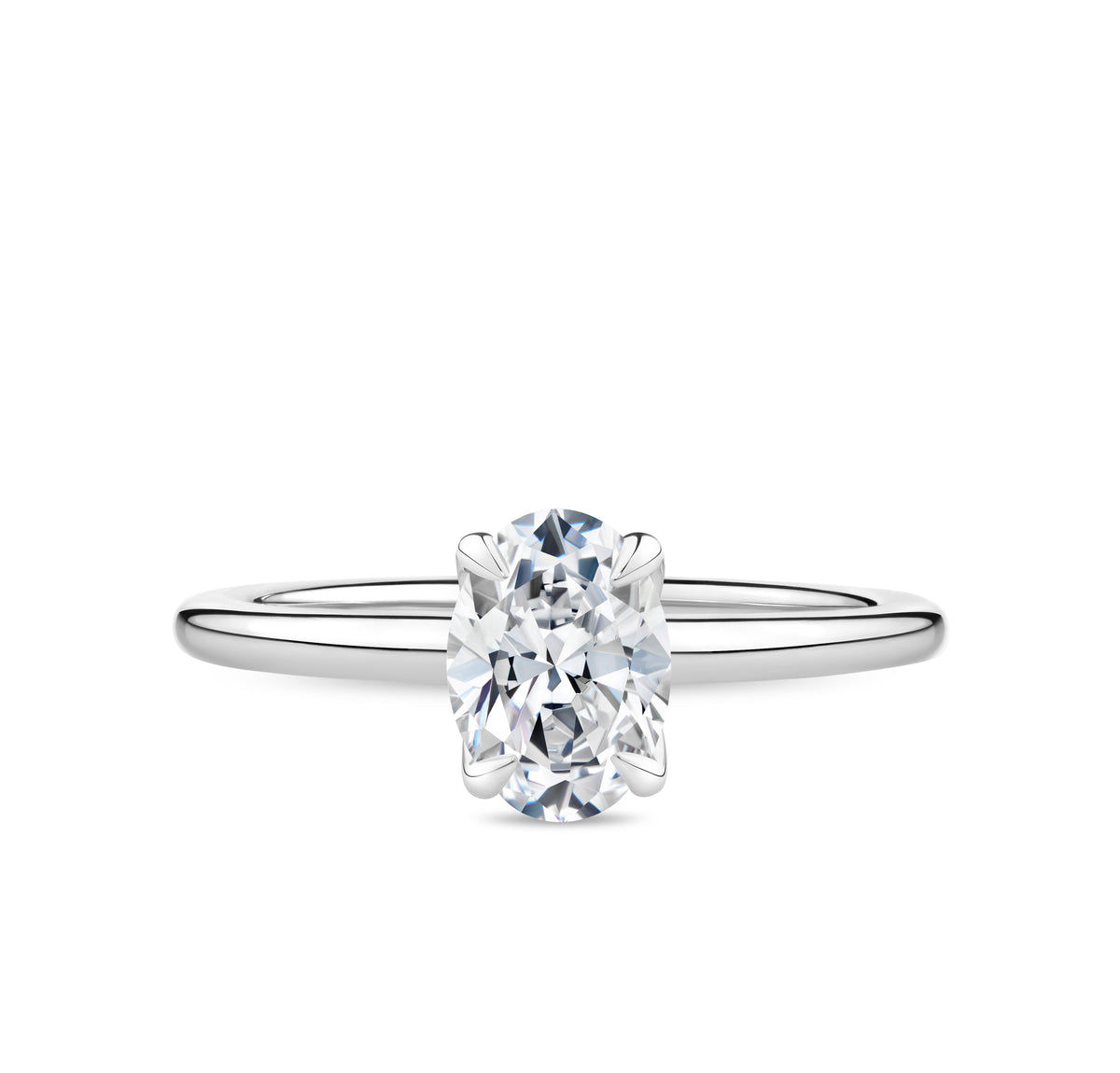 1.00ct Solitaire Oval-Cut GIA-Certified Lab Grown Diamond Engagement Ring in 18ct White Gold
