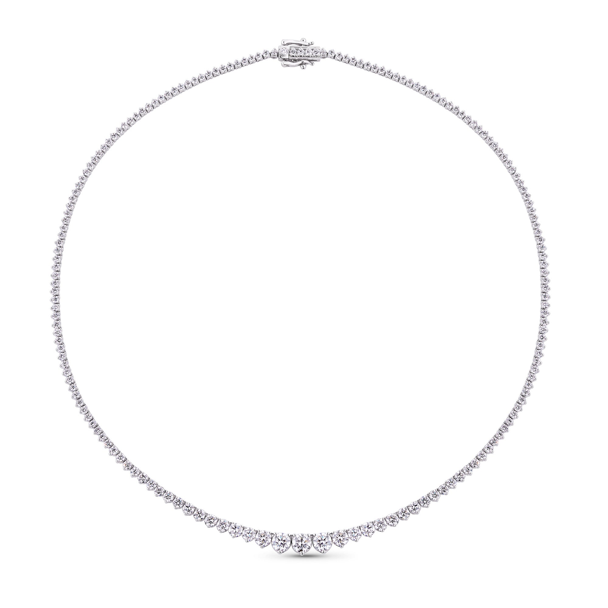 10.00ct TW Lab-Grown Diamond Tennis Necklace in 18ct White Gold