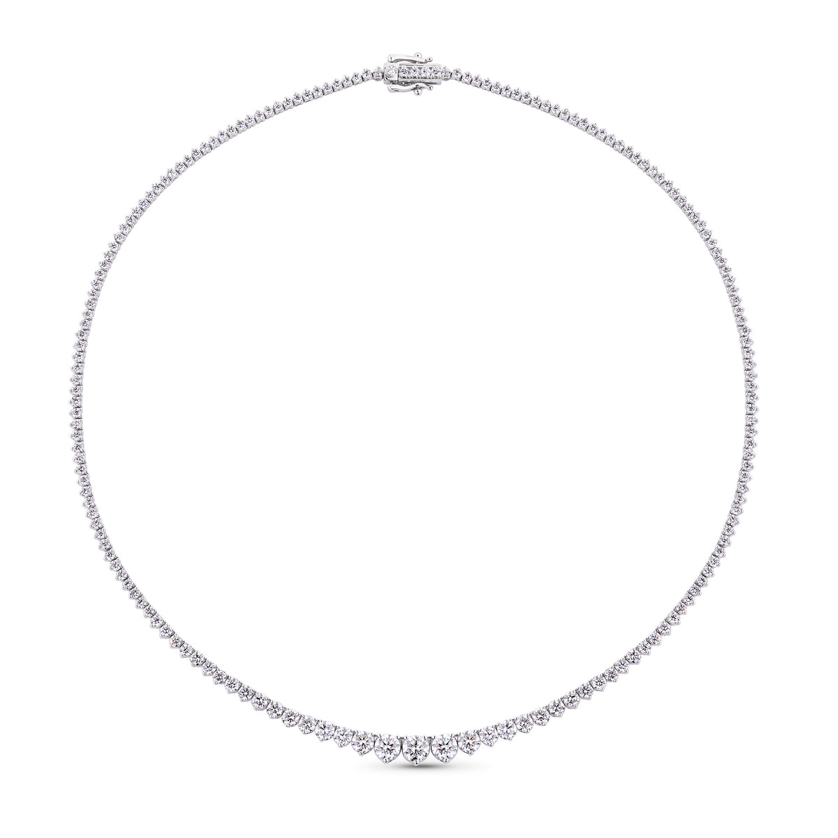 10.00ct TW Lab Grown Diamond Tennis Necklace in 18ct White Gold