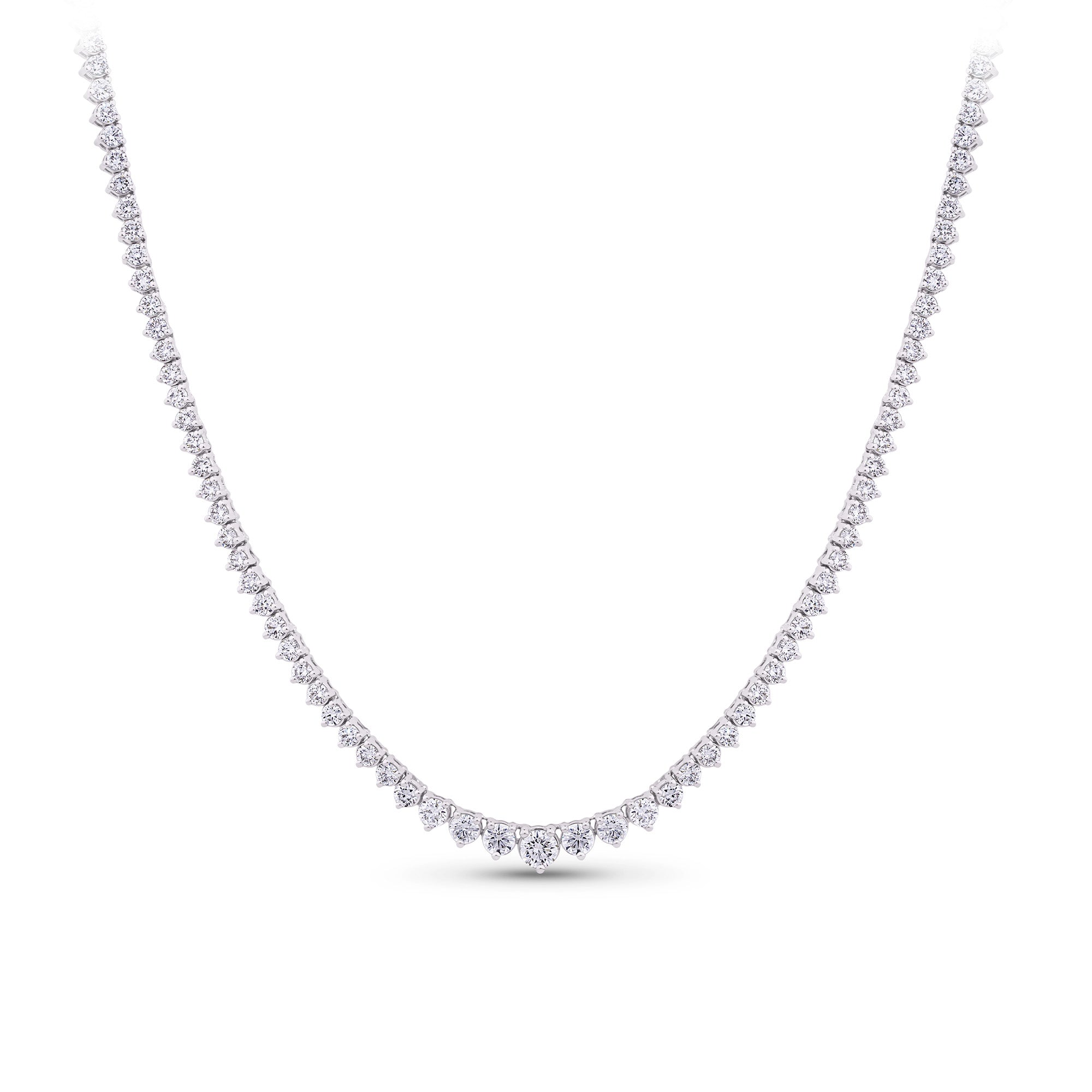 6.00ct TW Lab-Grown Diamond Graduated Necklace in 18ct White Gold