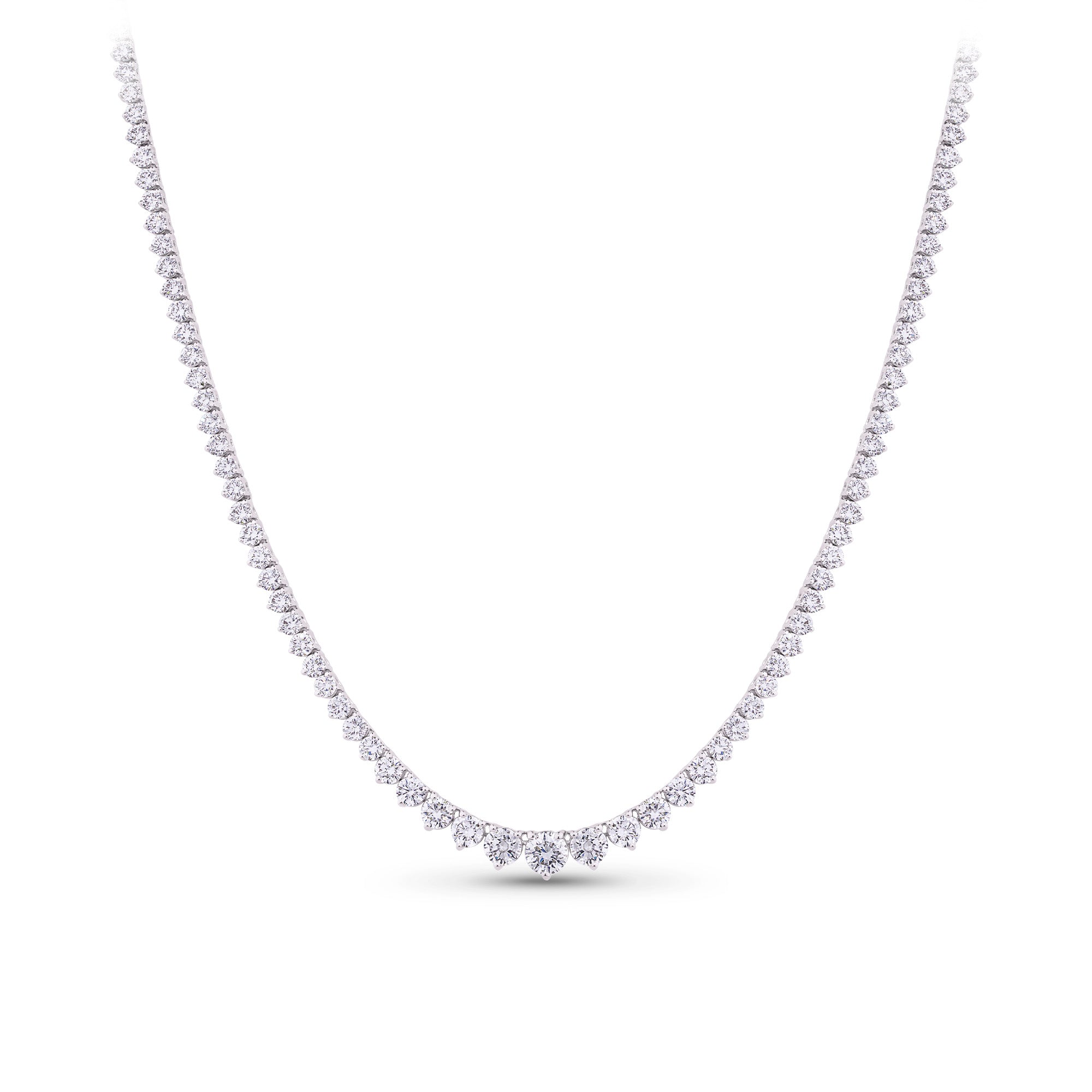 8.00ct TW Lab-Grown Diamond Graduated Necklace in 18ct White Gold