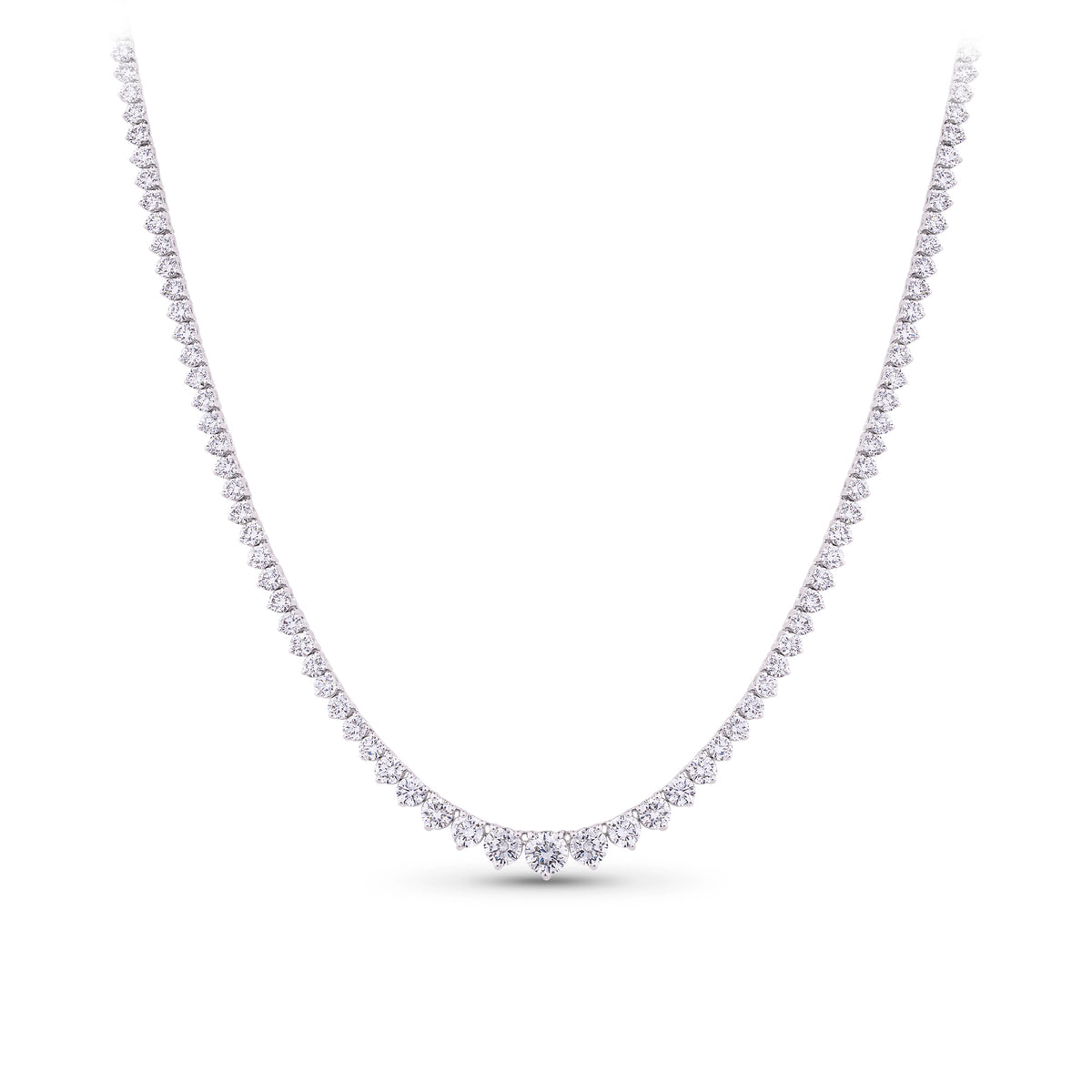8.00ct TW Lab Grown Diamond Graduated Necklace in 18ct White Gold