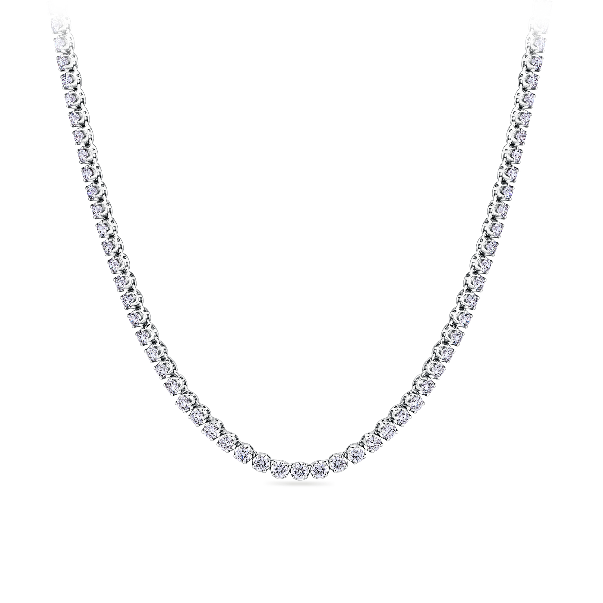 10.00ct TW Lab-Grown Diamond Tennis Necklace in 18ct White Gold