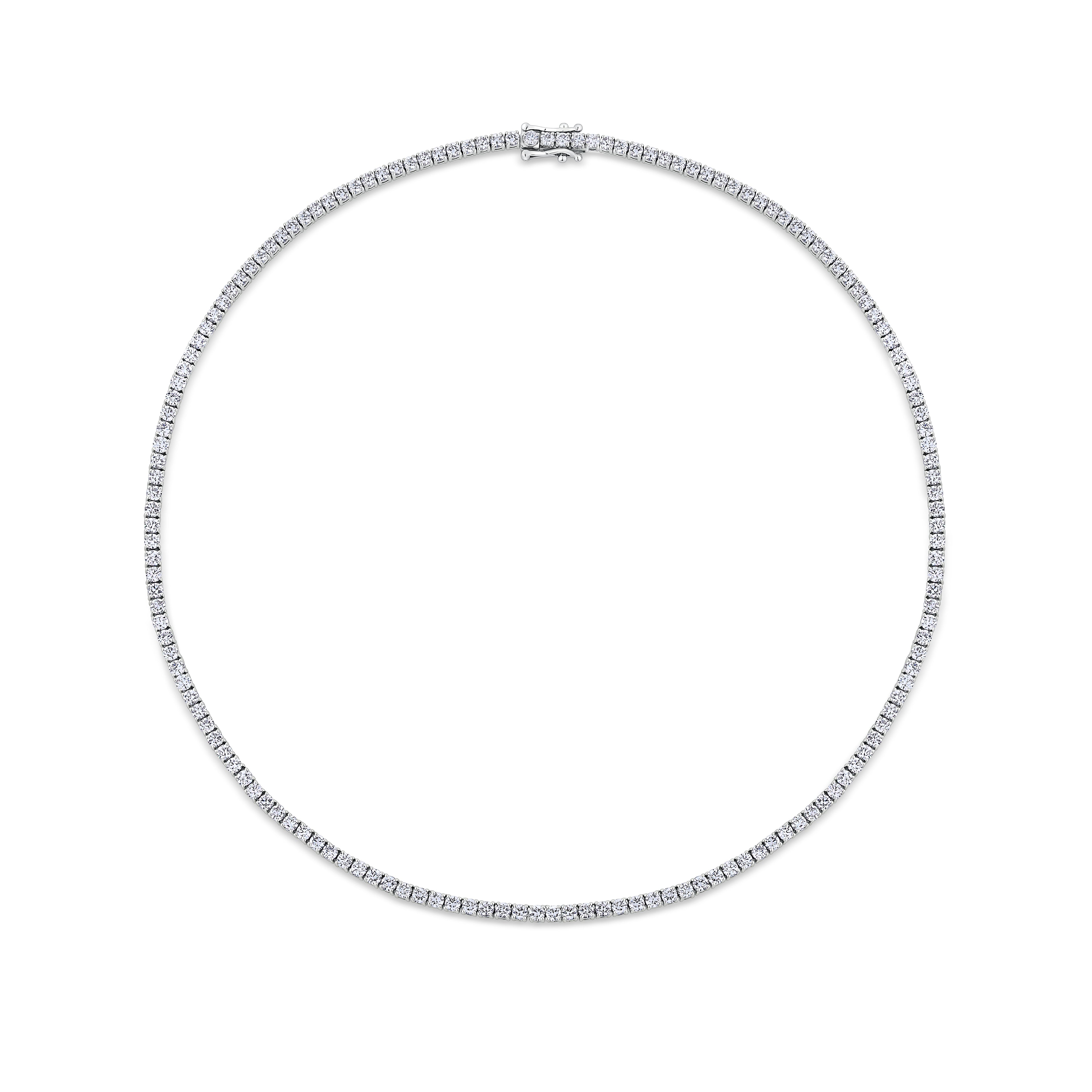 10.00ct TW Lab-Grown Diamond Tennis Necklace in 18ct White Gold