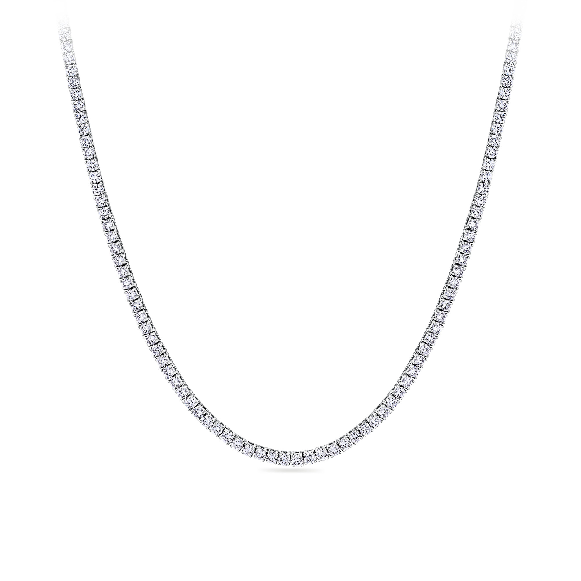 10.00ct TW Lab-Grown Diamond Tennis Necklace in 18ct White Gold