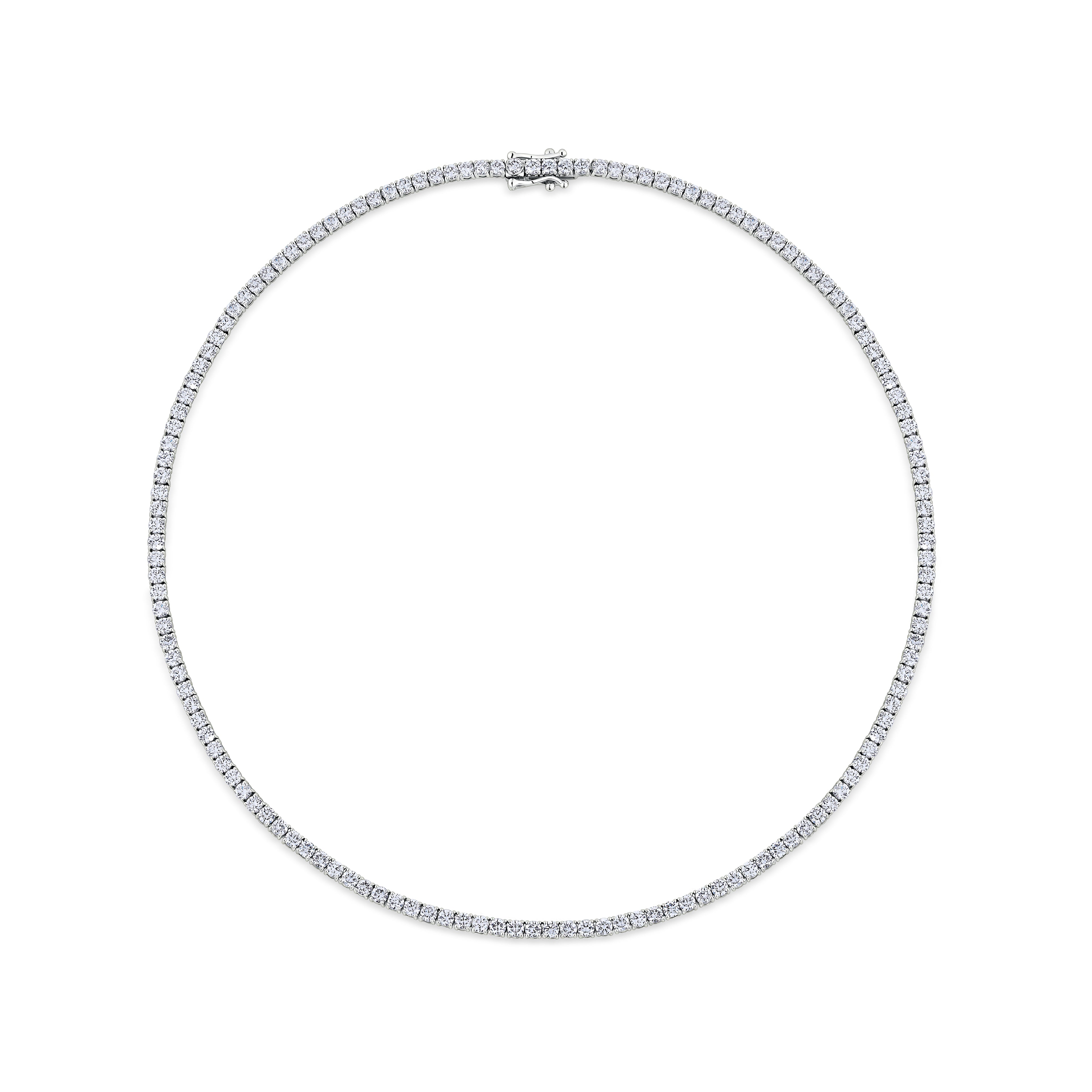 12.00ct TW Lab-Grown Diamond Tennis Necklace in 18ct White Gold