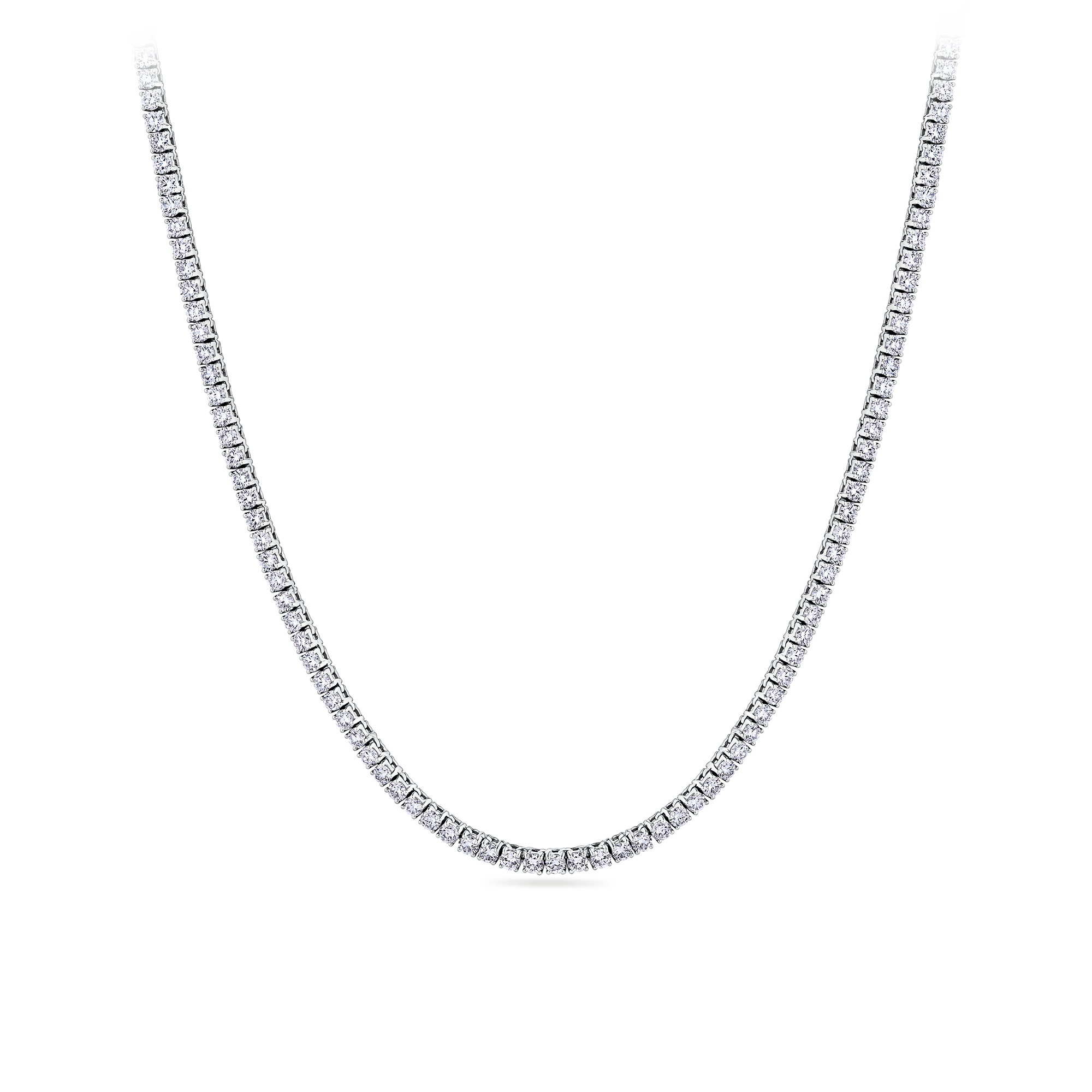 8.00ct TW Lab-Grown Diamond Tennis Necklace in 18ct White Gold