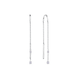 Lab Grown Diamond Drop Earrings in Sterling Silver