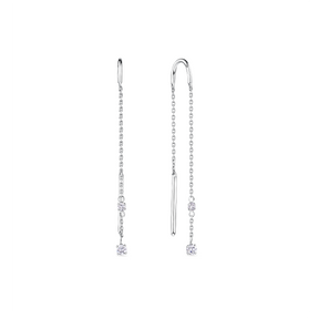 Lab Grown Diamond Drop Earrings in Sterling Silver