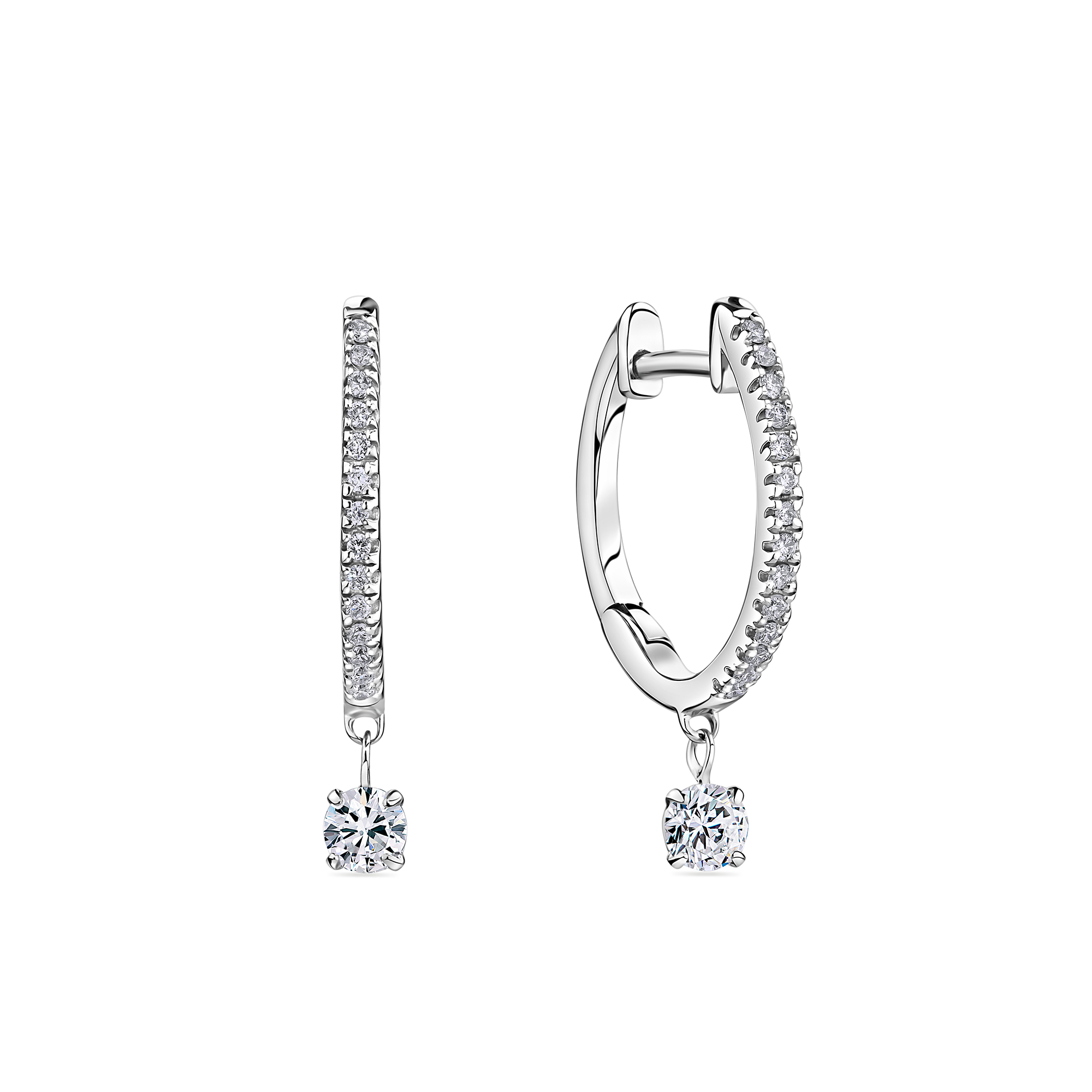 Lab-Grown Diamond Huggie Earrings in Sterling Silver