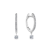 Lab Grown Diamond Huggie Earrings in Sterling Silver
