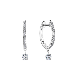 Lab Grown Diamond Huggie Earrings in Sterling Silver