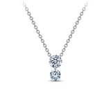 Floating Lab-Grown Diamond Drop Necklace in Sterling Silver