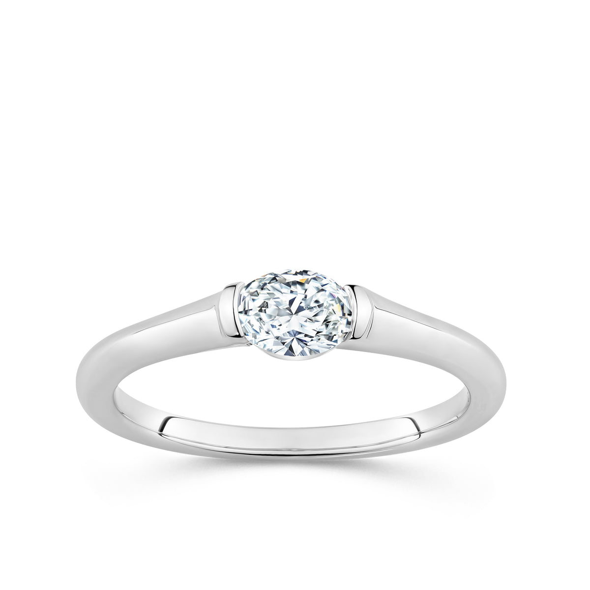 0.40ct Oval-Cut Lab Grown Diamond Ring in 9ct White Gold