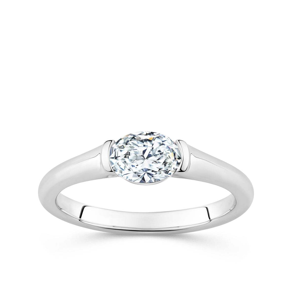 0.75ct Oval-Cut Lab Grown Diamond Ring in 9ct White Gold