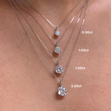 1.50ct TW Lab-Grown Diamond Solitaire Pendant with Chain in 18ct White Gold
