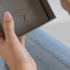 Diamond Initial Pendant in 9ct Yellow Gold