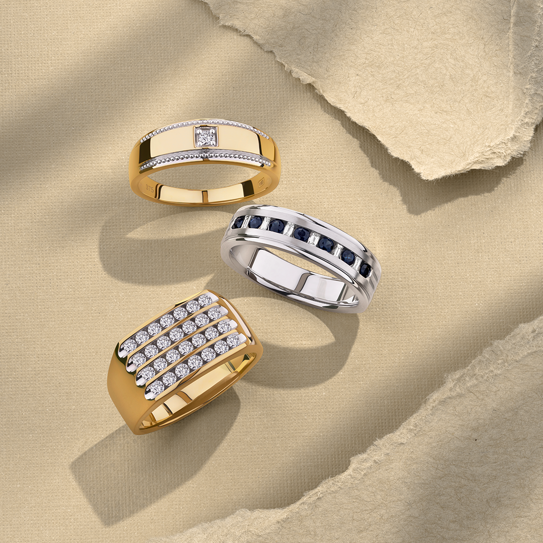 Men's 1ct TW Diamond Band in 9ct Yellow Gold