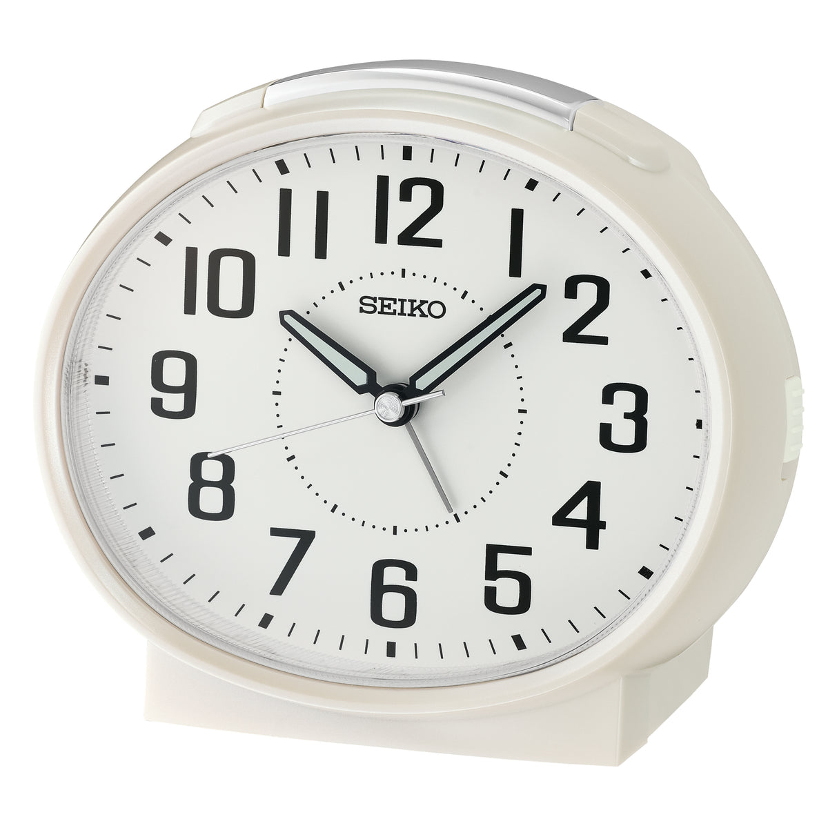 Seiko Rectangular White Quartz Alarm Clock QHK059-W
