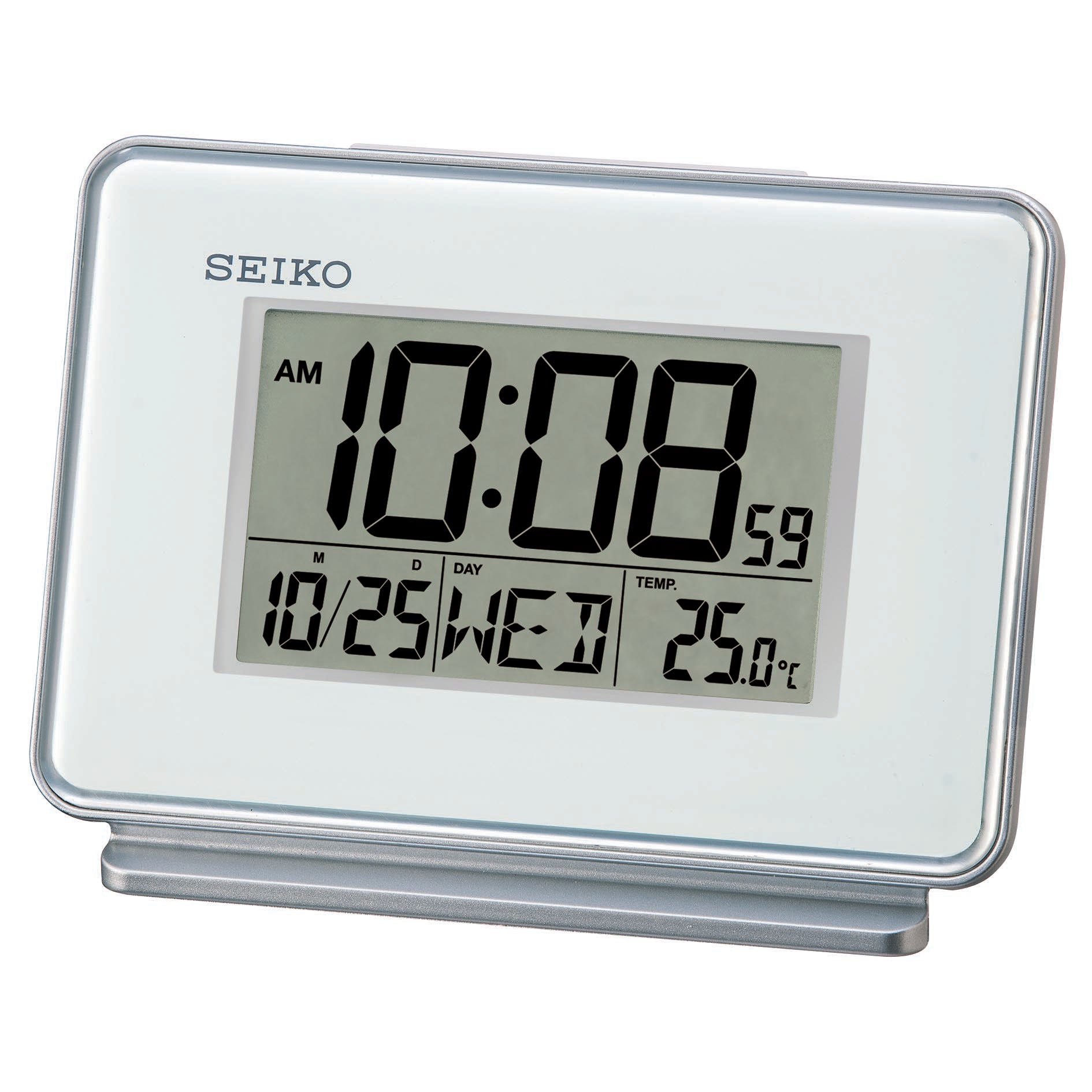 Seiko Rectangular Digital Alarm Clock QHL068-W – Wallace Bishop Seiko Rectangular Digital Alarm Clock QHL068-W – Wallace Bishop