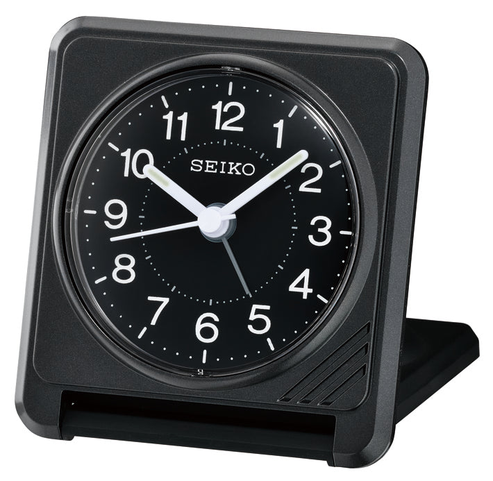 Seiko Square Black Quartz Alarm Clock QHT015-K