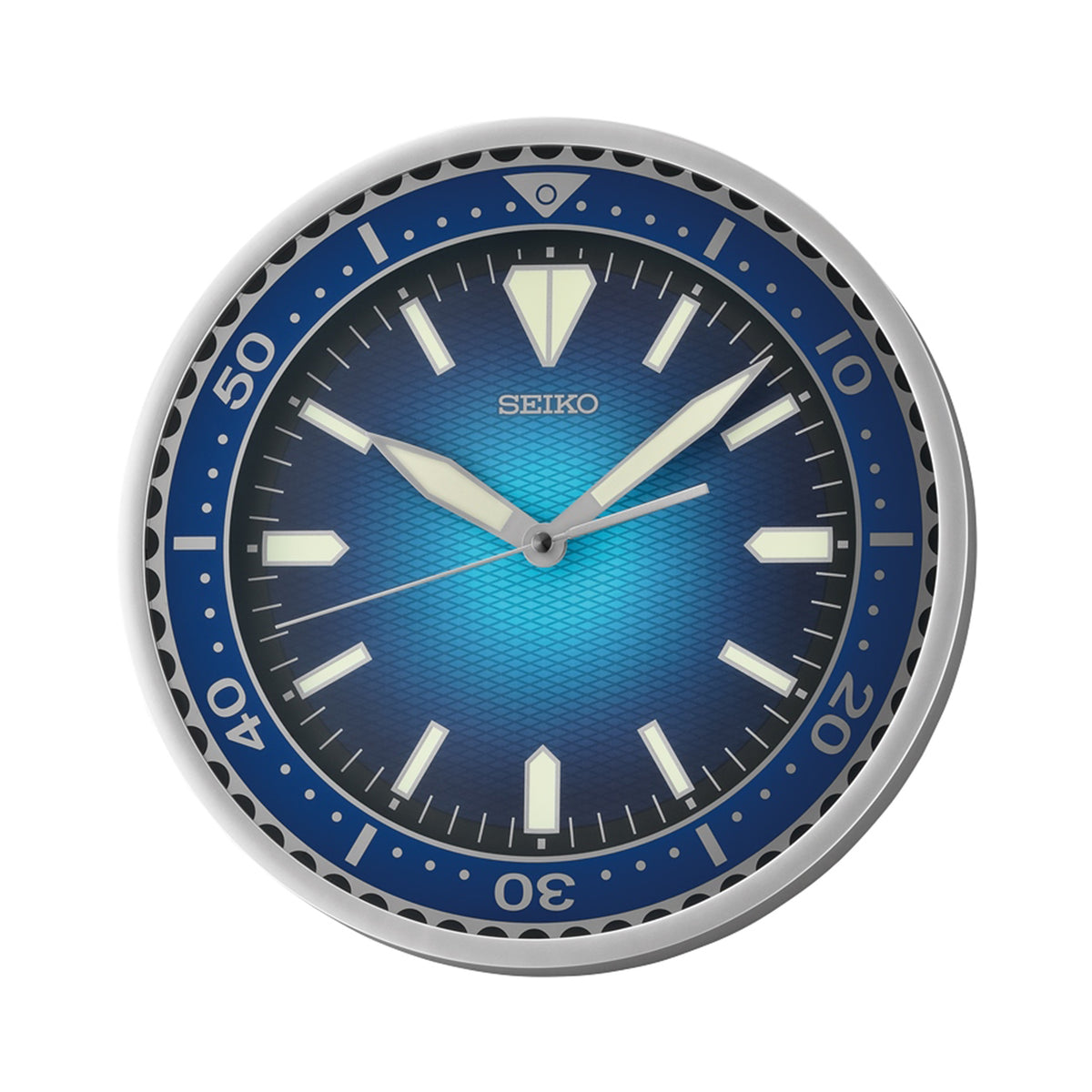 Seiko Round Blue Resin Wall Clock QXA791-A