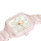 Rado True Square Diamonds 29.2mm R27181902 side profile – slim 8.1mm pink high-tech ceramic case, ceramic crown, sapphire crystal