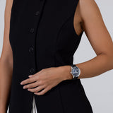 Rado Captain Cook 39mm R32223229 worn on wrist – blue to black gradient dial, ceramic bezel, polished stainless steel case, black rubber strap, mid-sized 39mm automatic dive watch shown on wrist