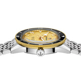 Rado Captain Cook 39mm R32223258 side profile – polished stainless steel case, rotating bezel with black ceramic insert, box-shaped sapphire crystal, screw-down crown, 12mm case profile