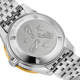 Rado Captain Cook 39mm R32223258 caseback view – screw-down stainless steel caseback, Swiss made Rado R763 automatic movement with 80-hour power reserve