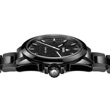 Rado Captain Cook Discover 40.7mm R32279162 side profile – polished black high-tech ceramic case with crown protection, screw-down ceramic crown, curved sapphire crystal, 12.3mm case profile