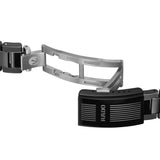 Rado Captain Cook Discover 40.7mm R32279312 bracelet detail – three-link black high-tech ceramic bracelet with matt outer links, polished middle links and titanium three-fold clasp